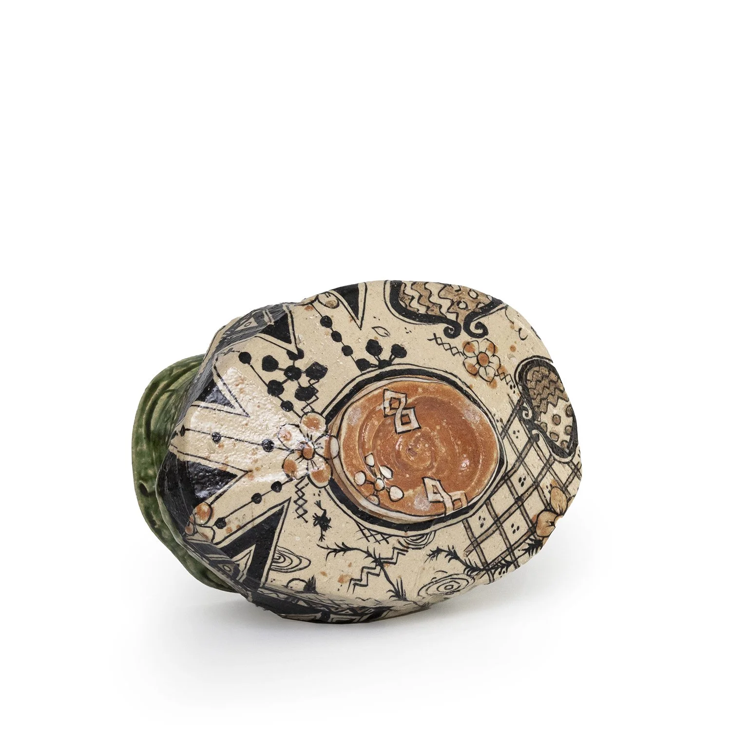 Shogo Ikeda - Oribe Chawan with Signed Box (INV# NP3761) — The